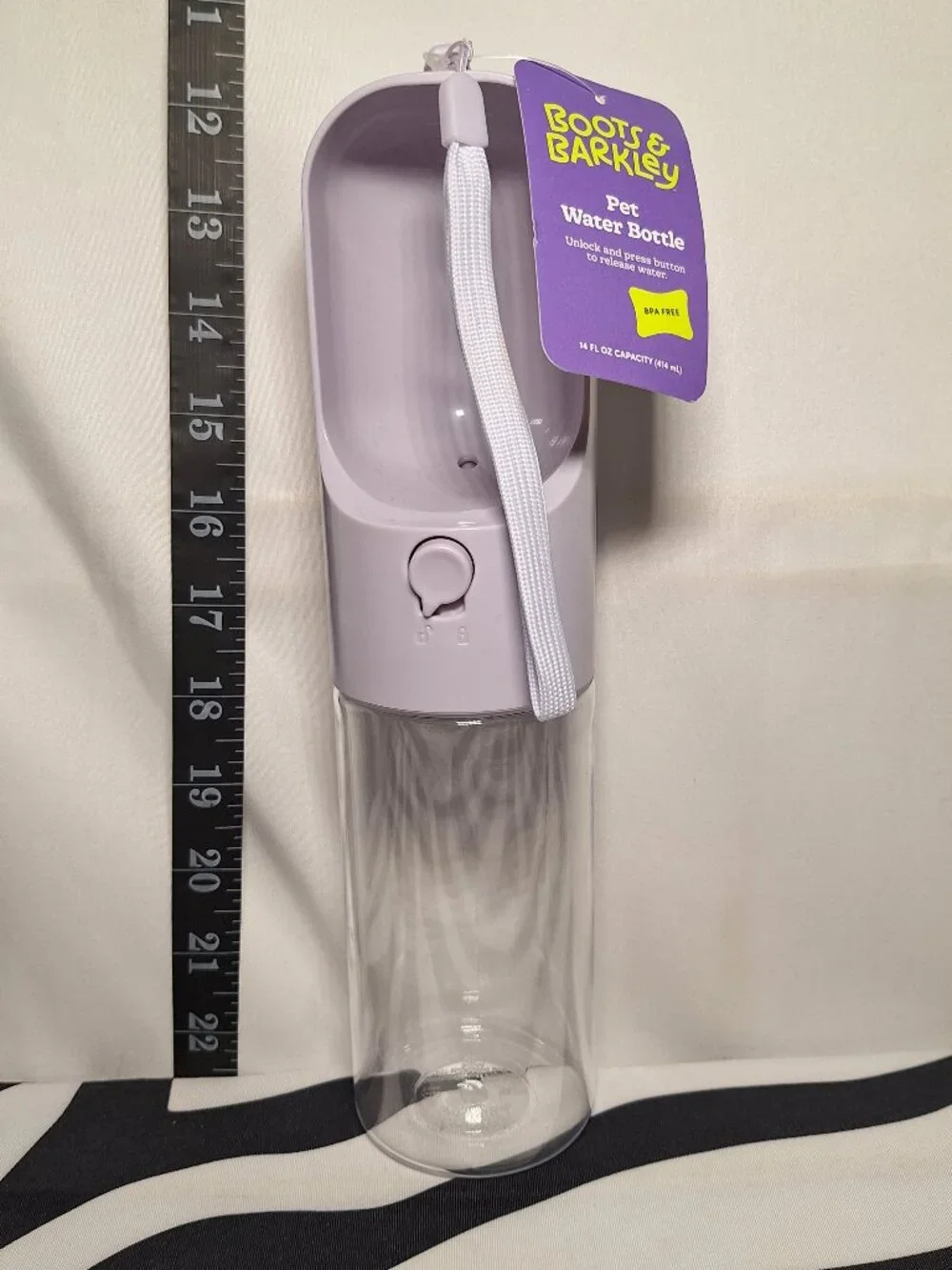 NWT Boots & Barkley Pet Water Bottle, 14 oz, Light Purple